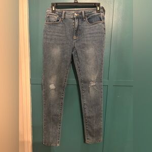 Old Navy Kids Sized 14 Plus Blue Distressed Skinny Jeans With Adjustable Waist
